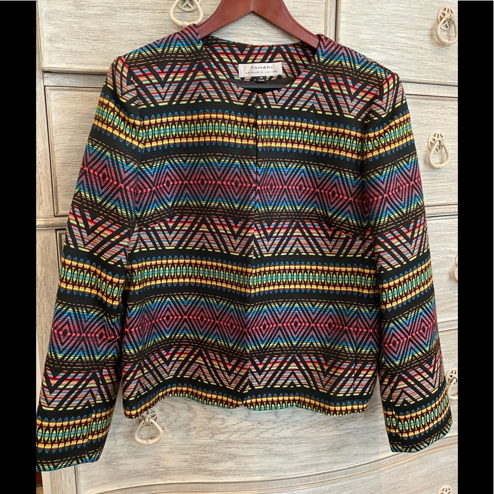 Tahari sz14 multicolored jacket